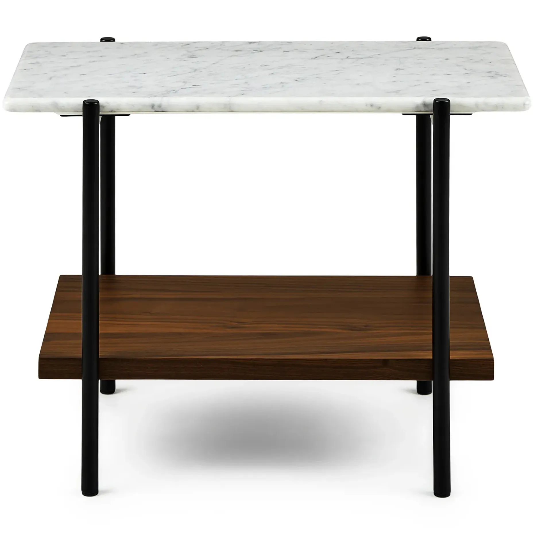 Agotu Marble Side Table - Walnut