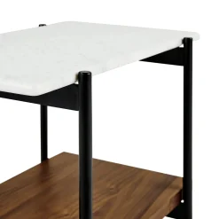 Agotu Marble Side Table - Walnut