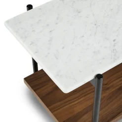 Agotu Marble Side Table - Walnut