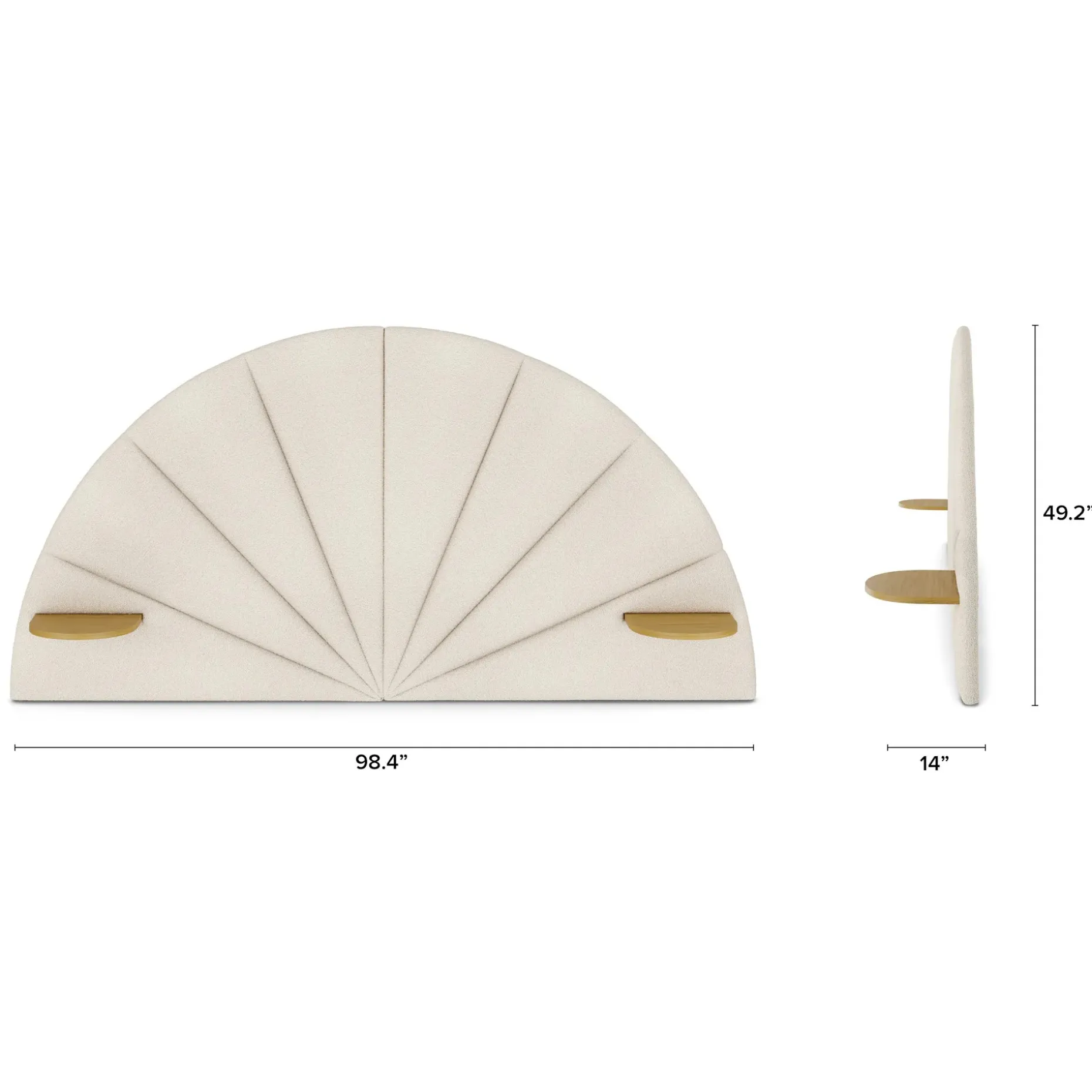 Almelo Full Headboard - Ivory Wool Bouclé