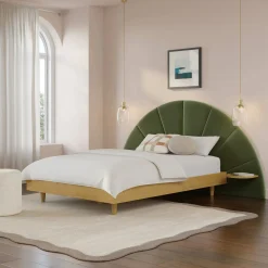 Almelo Full Velvet Headboard - Hale Serrano Green