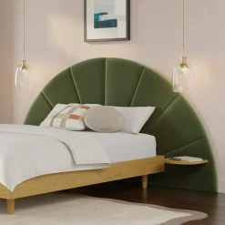 Almelo Full Velvet Headboard - Hale Serrano Green