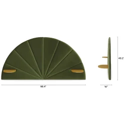 Almelo Full Velvet Headboard - Hale Serrano Green