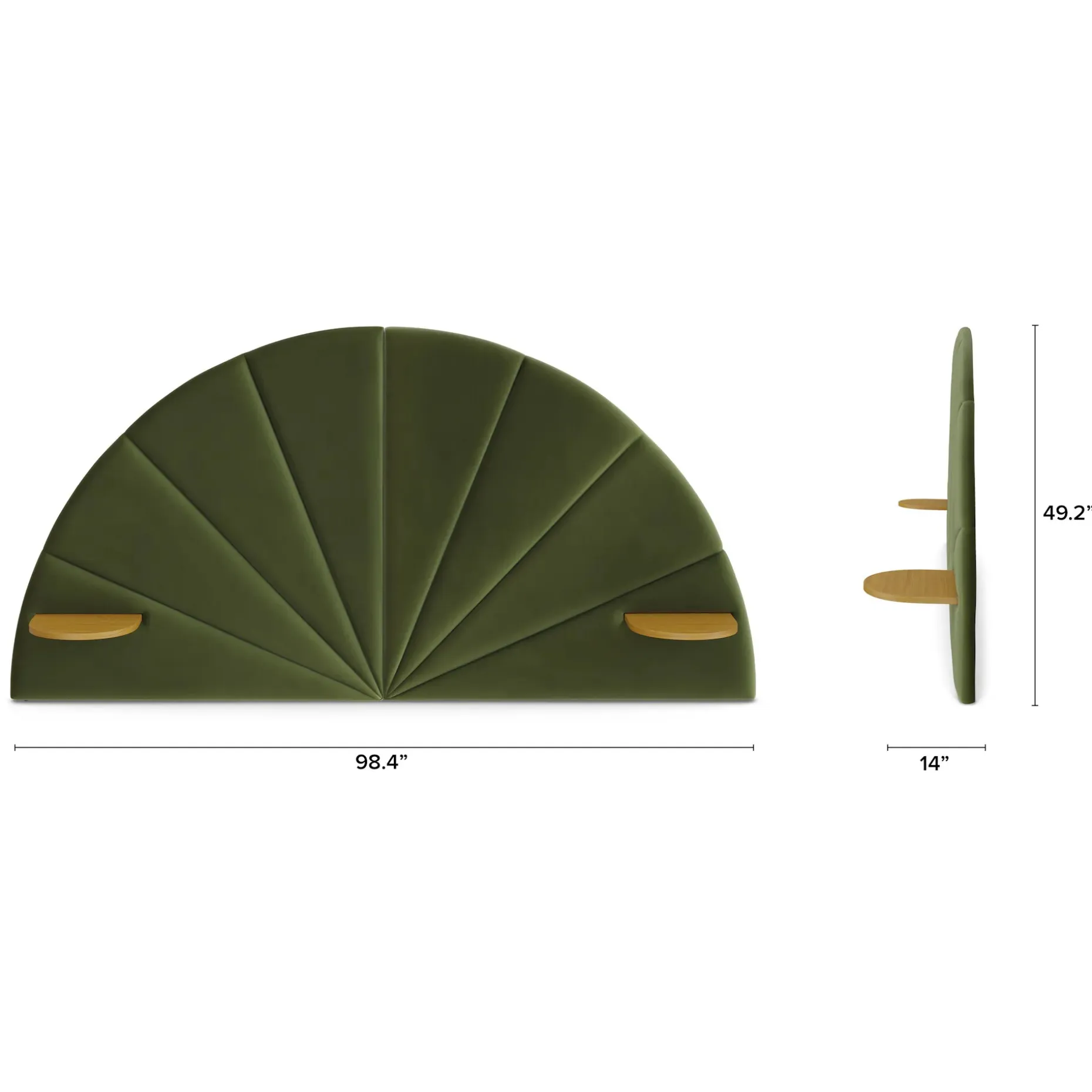 Almelo Full Velvet Headboard - Hale Serrano Green