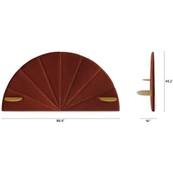 Almelo Full Velvet Headboard - Hale Rust