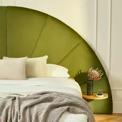 Almelo King Velvet Headboard - Hale Serrano Green