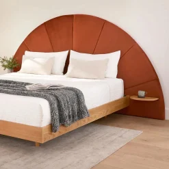 Almelo King Velvet Headboard - Hale Rust