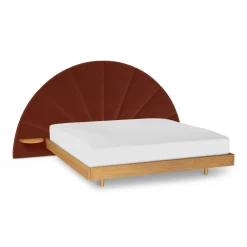 Almelo King Velvet Headboard - Hale Rust