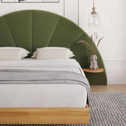 Almelo Queen Velvet Headboard - Hale Serrano Green
