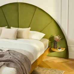 Almelo Queen Velvet Headboard - Hale Serrano Green