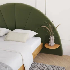 Almelo Queen Velvet Headboard - Hale Serrano Green