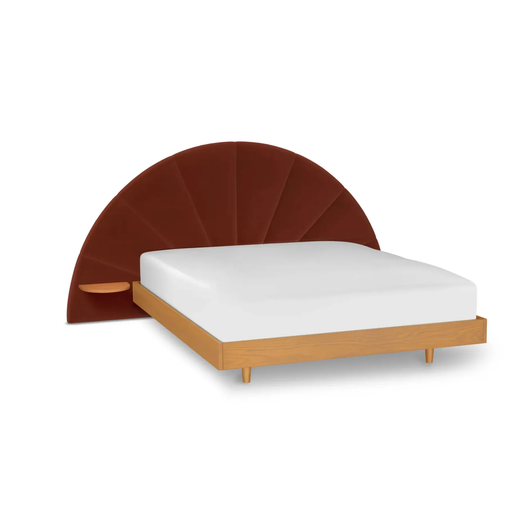 Almelo Queen Velvet Headboard - Hale Rust