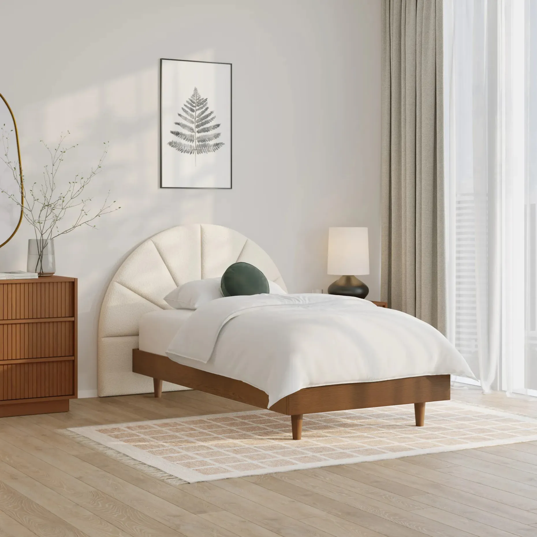 Almelo Twin Headboard - Ivory Wool Bouclé