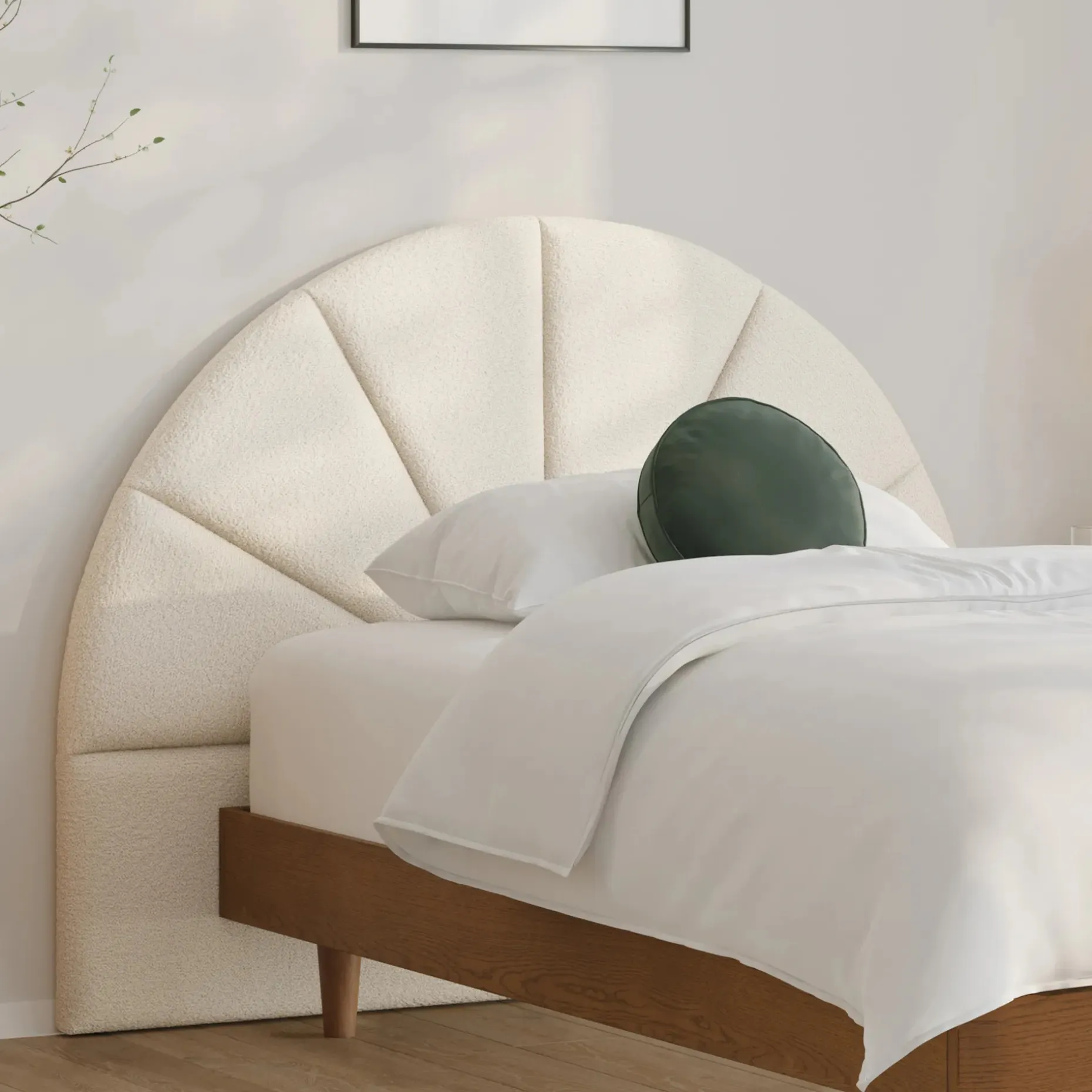 Almelo Twin Headboard - Ivory Wool Bouclé