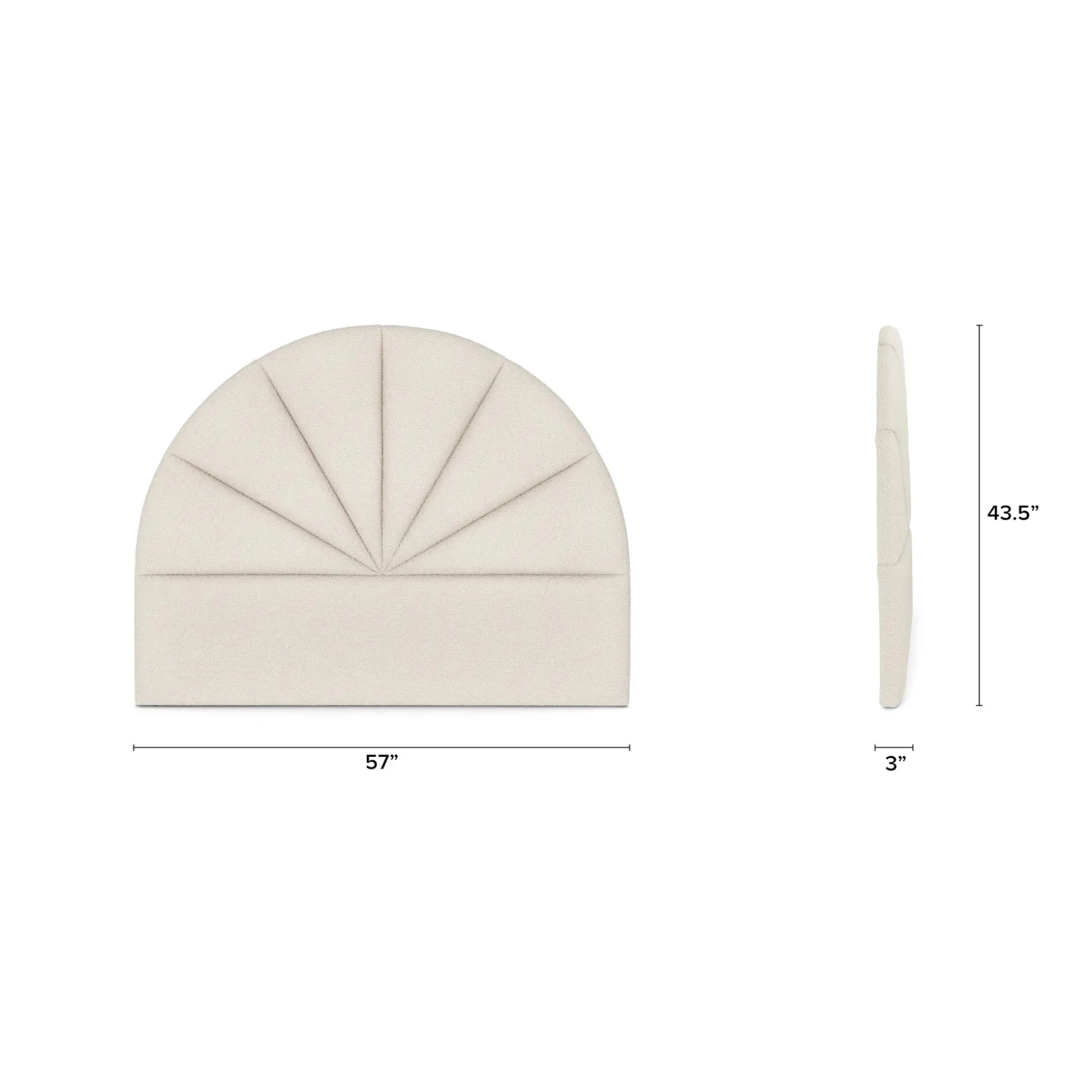 Almelo Twin Headboard - Ivory Wool Bouclé