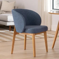 Alta Dining Armchair - Oak and Nocturnal Blue