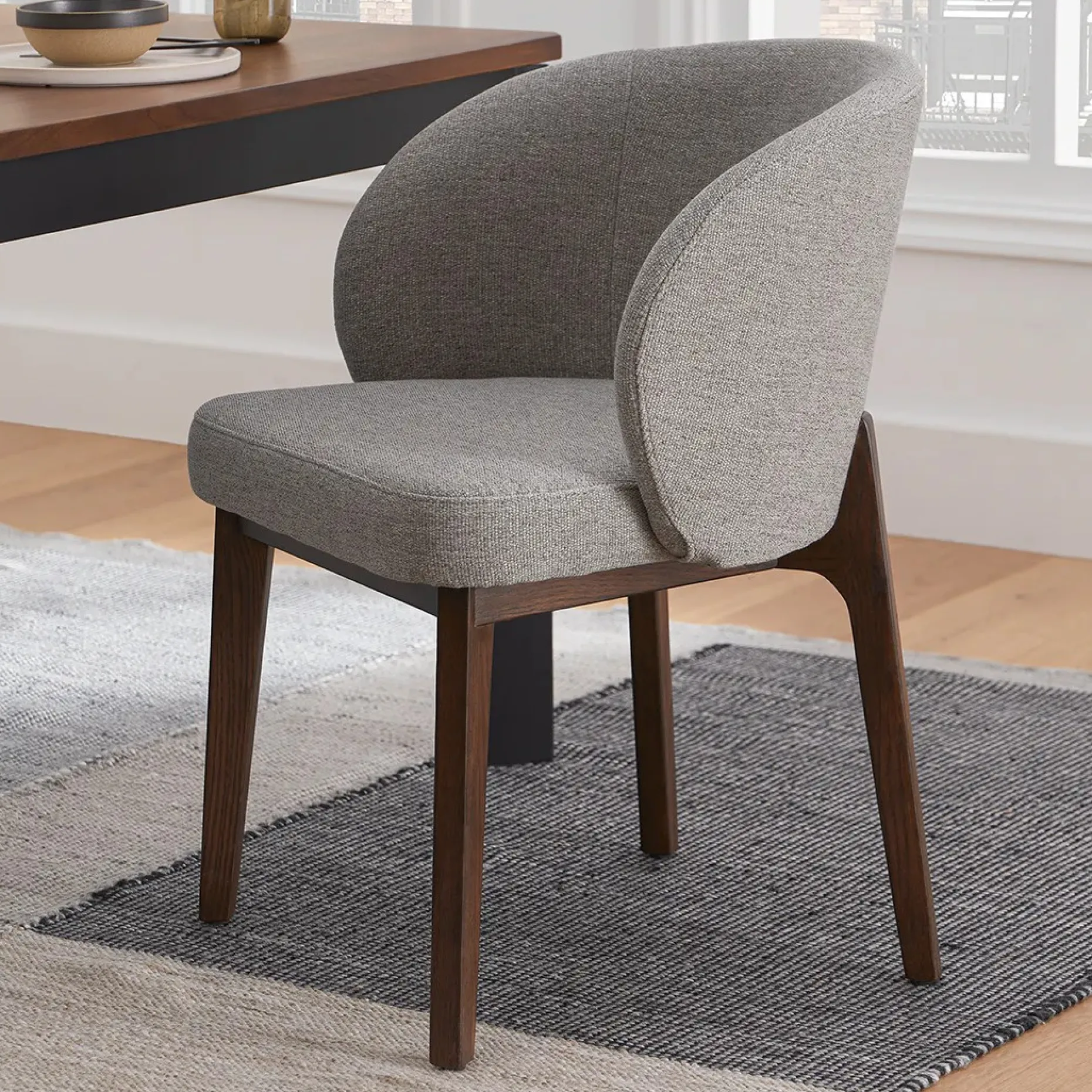 Alta Dining Armchair - Walnut and Camellia Gray