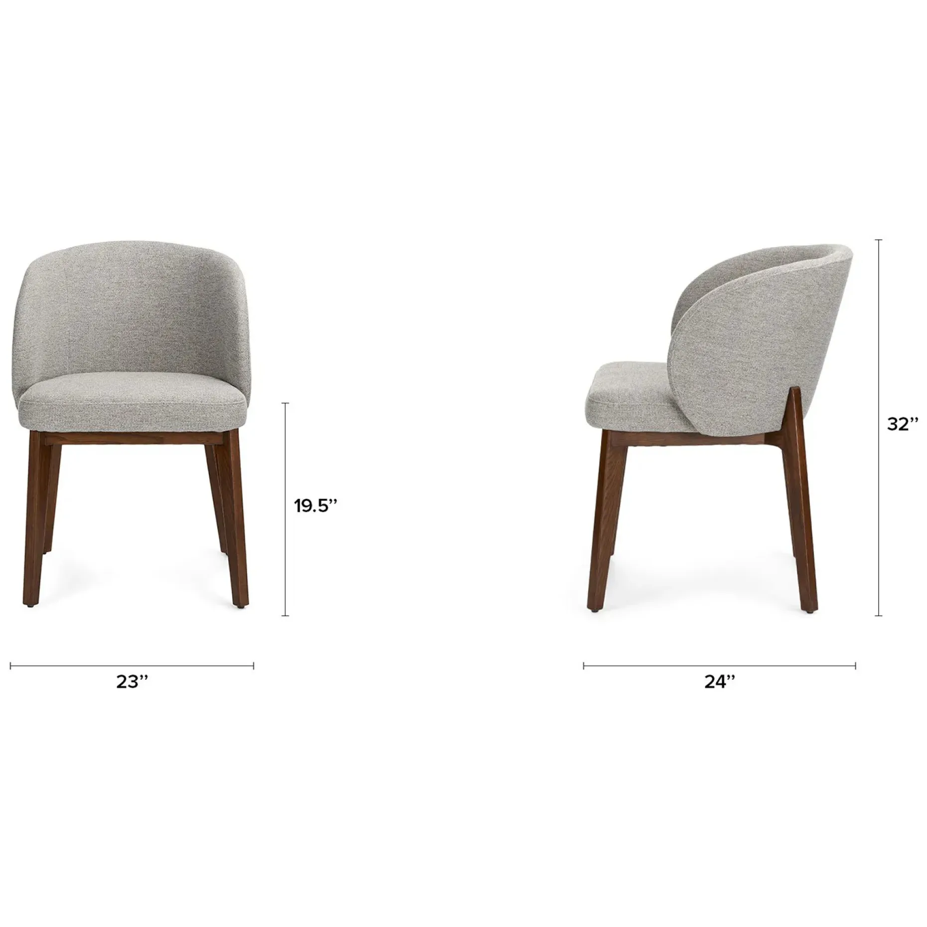 Alta Dining Armchair - Walnut and Camellia Gray