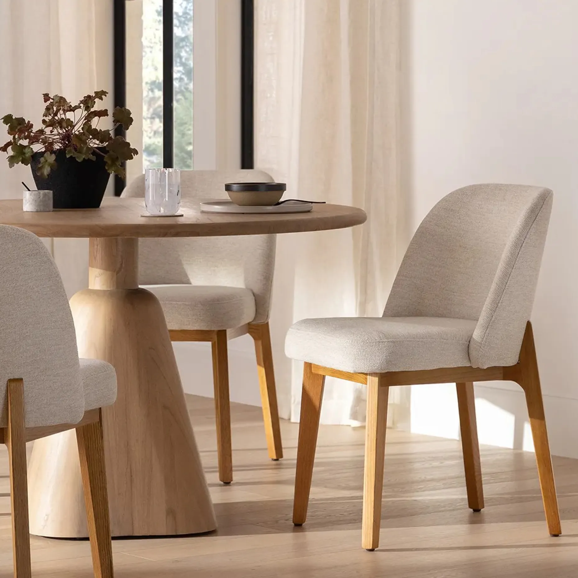 Alta Dining Chair - Oak and Camellia Ivory