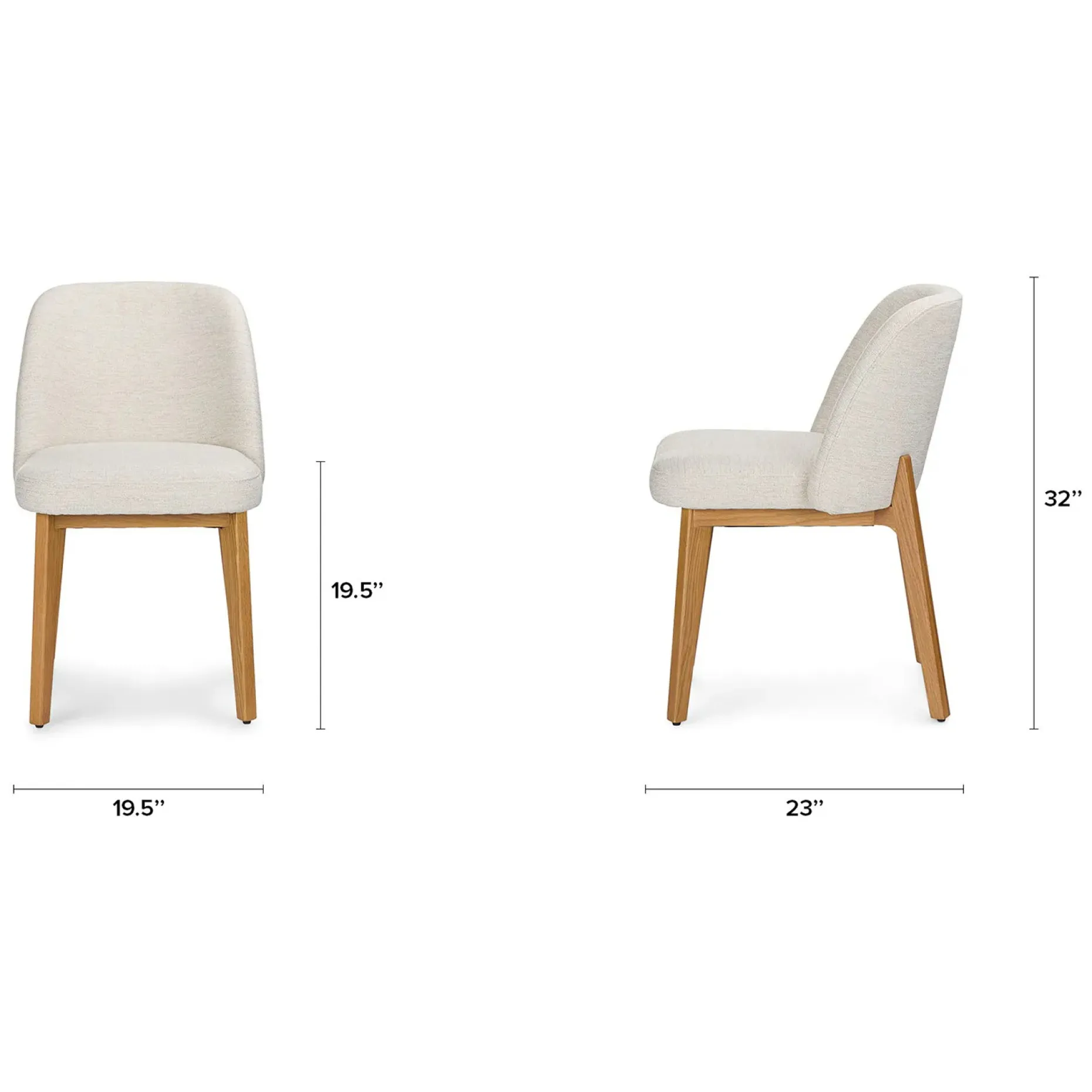 Alta Dining Chair - Oak and Camellia Ivory