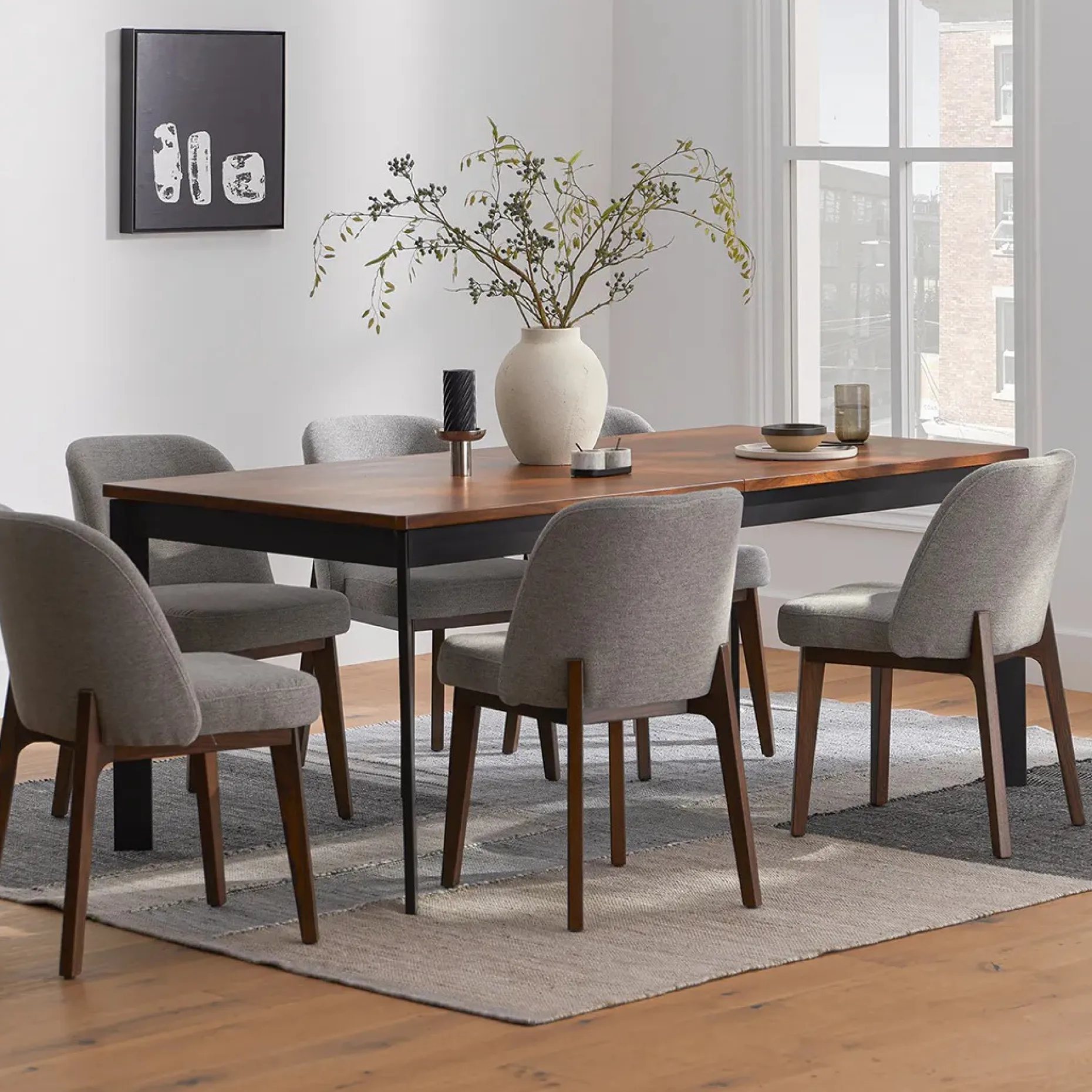 Alta Dining Chair - Walnut and Camellia Gray