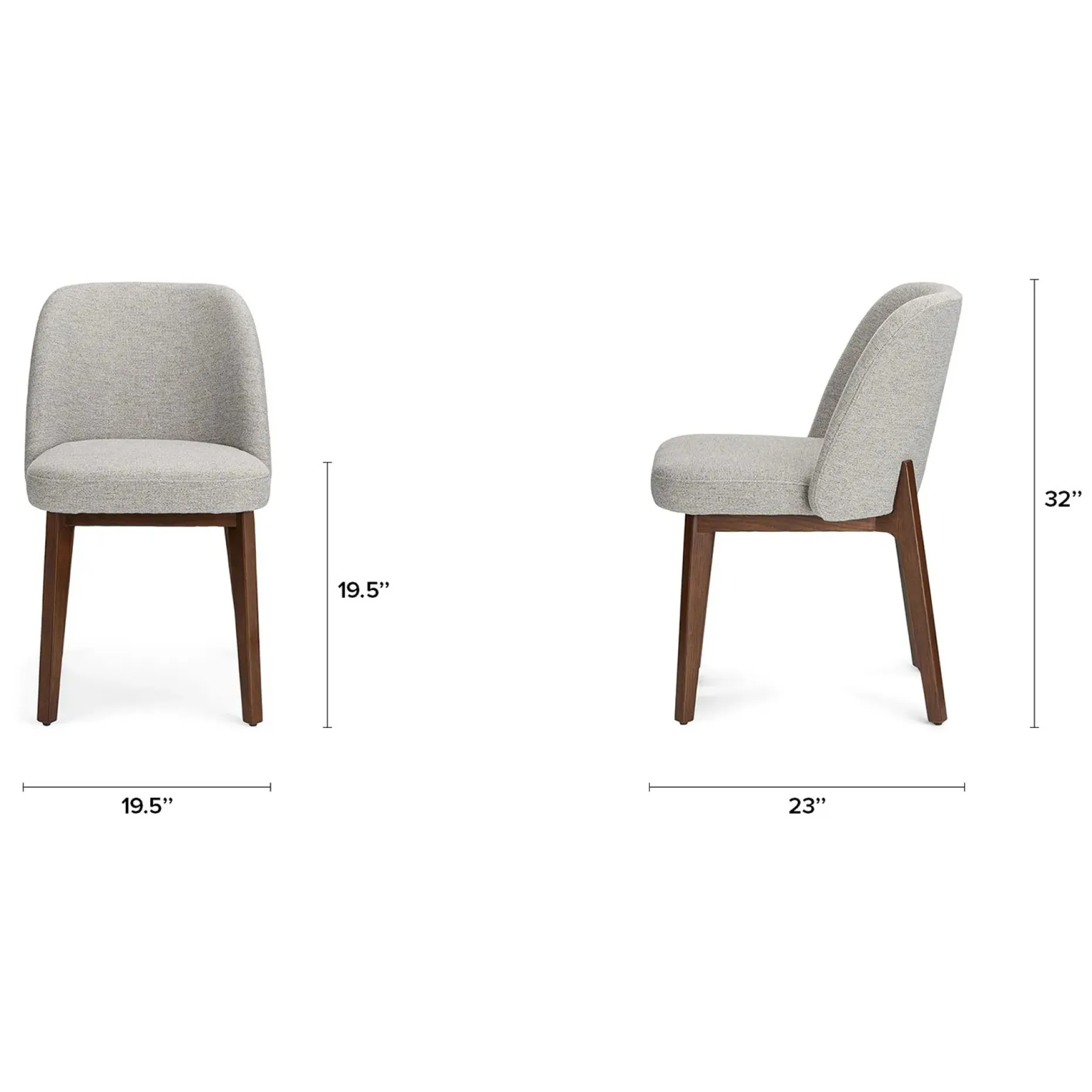 Alta Dining Chair - Walnut and Camellia Gray