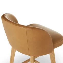 Alta Leather Swivel Counter Stool - Light Oak and Taos Tan