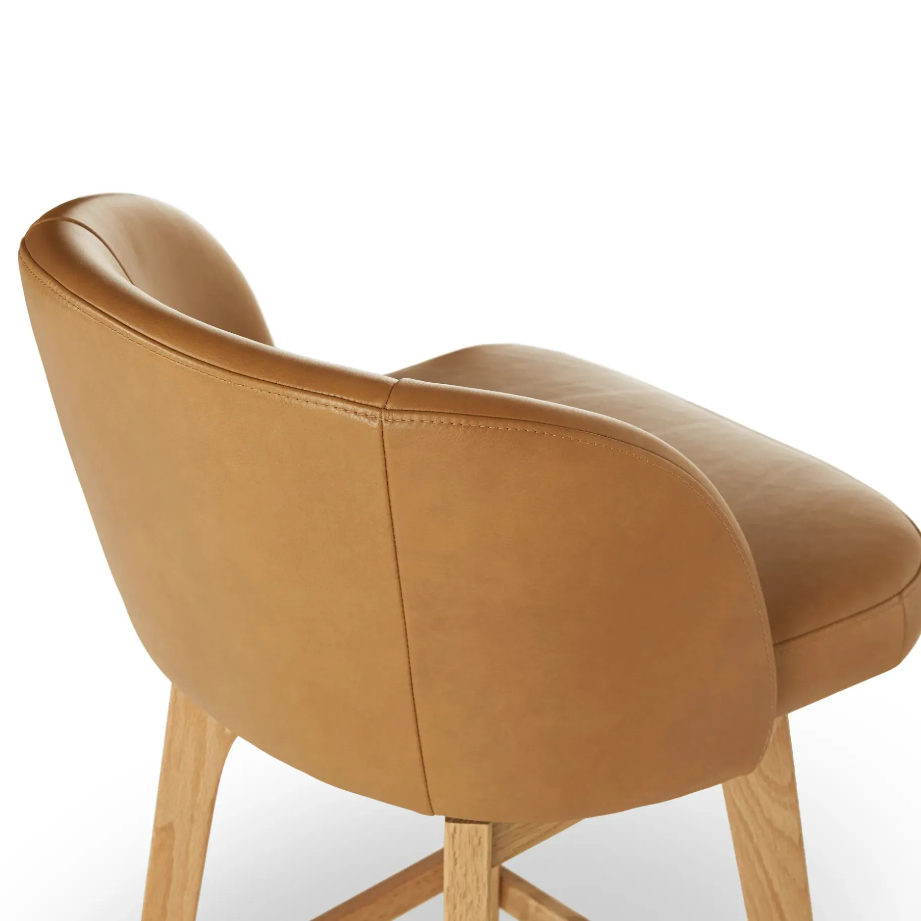 Alta Leather Swivel Counter Stool - Light Oak and Taos Tan