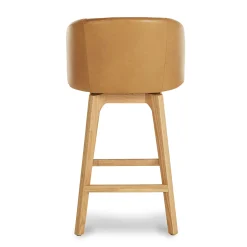 Alta Leather Swivel Counter Stool - Light Oak and Taos Tan