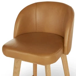 Alta Leather Swivel Counter Stool - Light Oak and Taos Tan