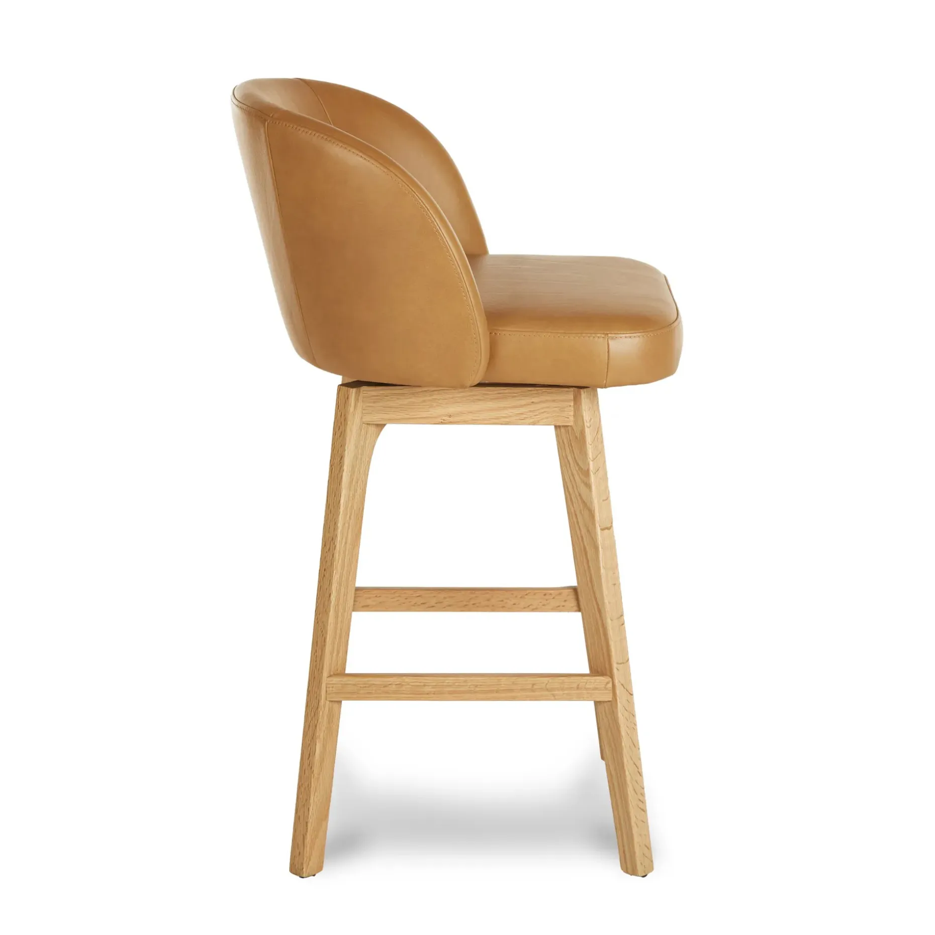 Alta Leather Swivel Counter Stool - Light Oak and Taos Tan