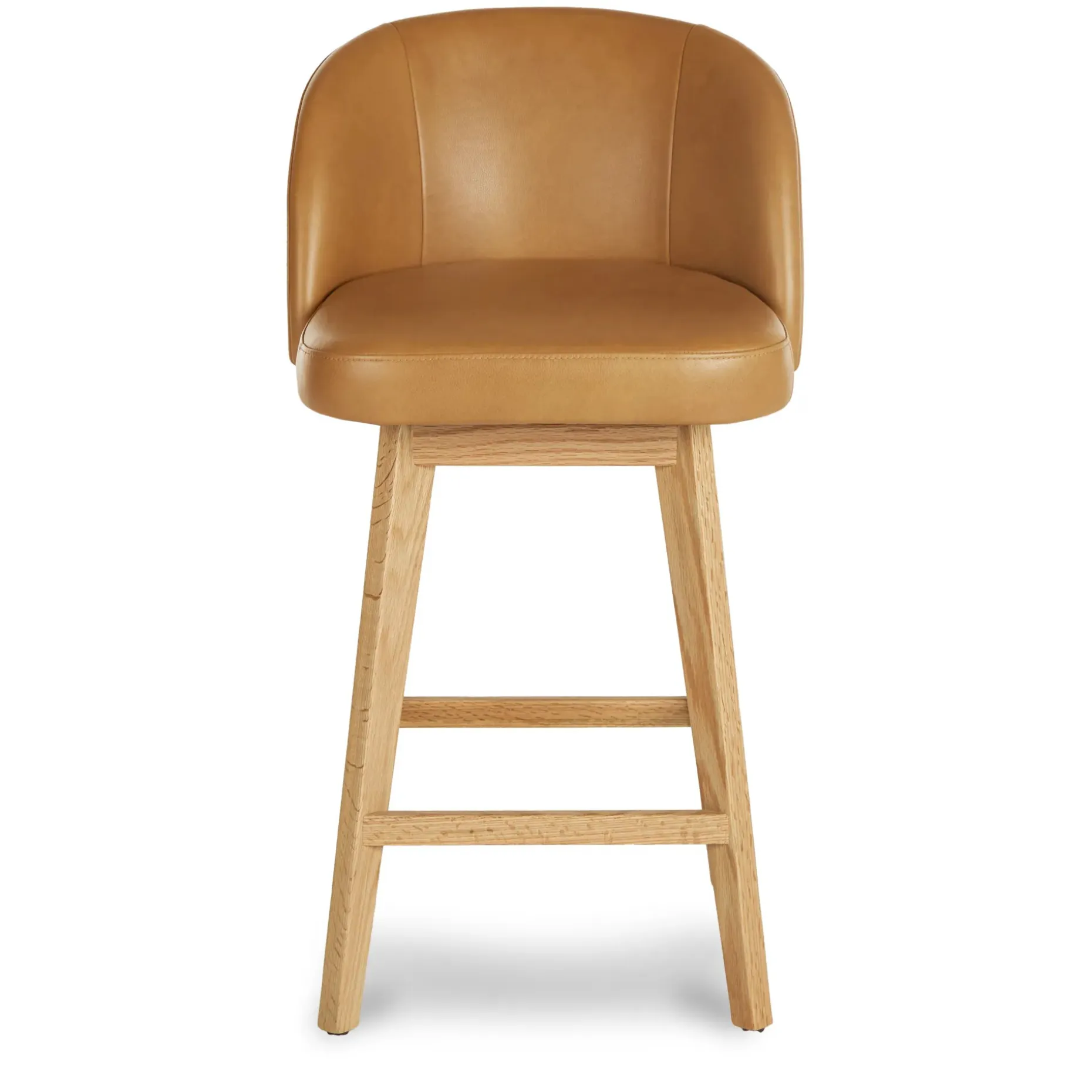 Alta Leather Swivel Counter Stool - Light Oak and Taos Tan