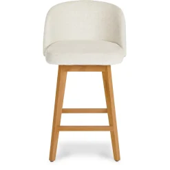 Alta Swivel Counter Stool - Oak and Camellia Ivory