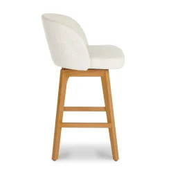 Alta Swivel Counter Stool - Oak and Camellia Ivory