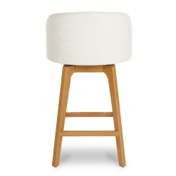 Alta Swivel Counter Stool - Oak and Camellia Ivory