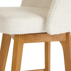 Alta Swivel Counter Stool - Oak and Camellia Ivory