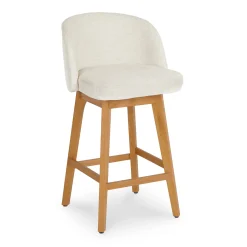 Alta Swivel Counter Stool - Oak and Camellia Ivory