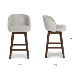 Alta Swivel Counter Stool - Walnut and Camellia Gray