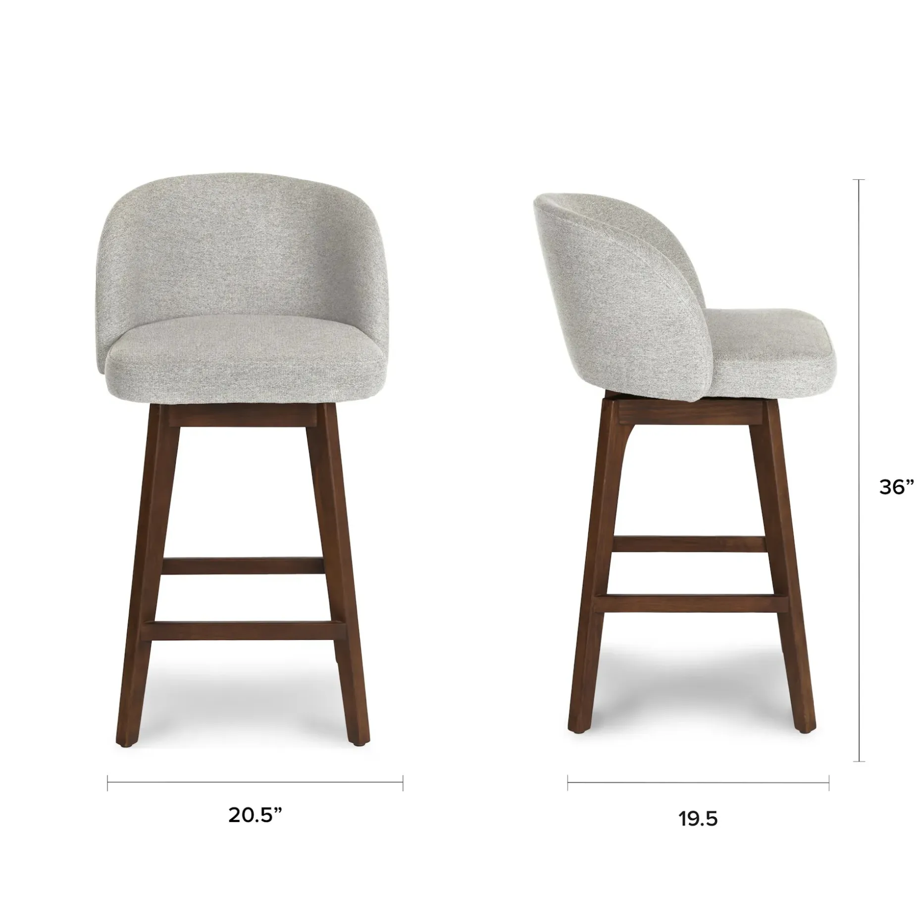 Alta Swivel Counter Stool - Walnut and Camellia Gray