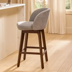 Alta Swivel Counter Stool - Walnut and Camellia Gray