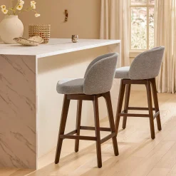 Alta Swivel Counter Stool - Walnut and Camellia Gray