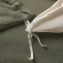 Alto King Linen Duvet Cover - Green
