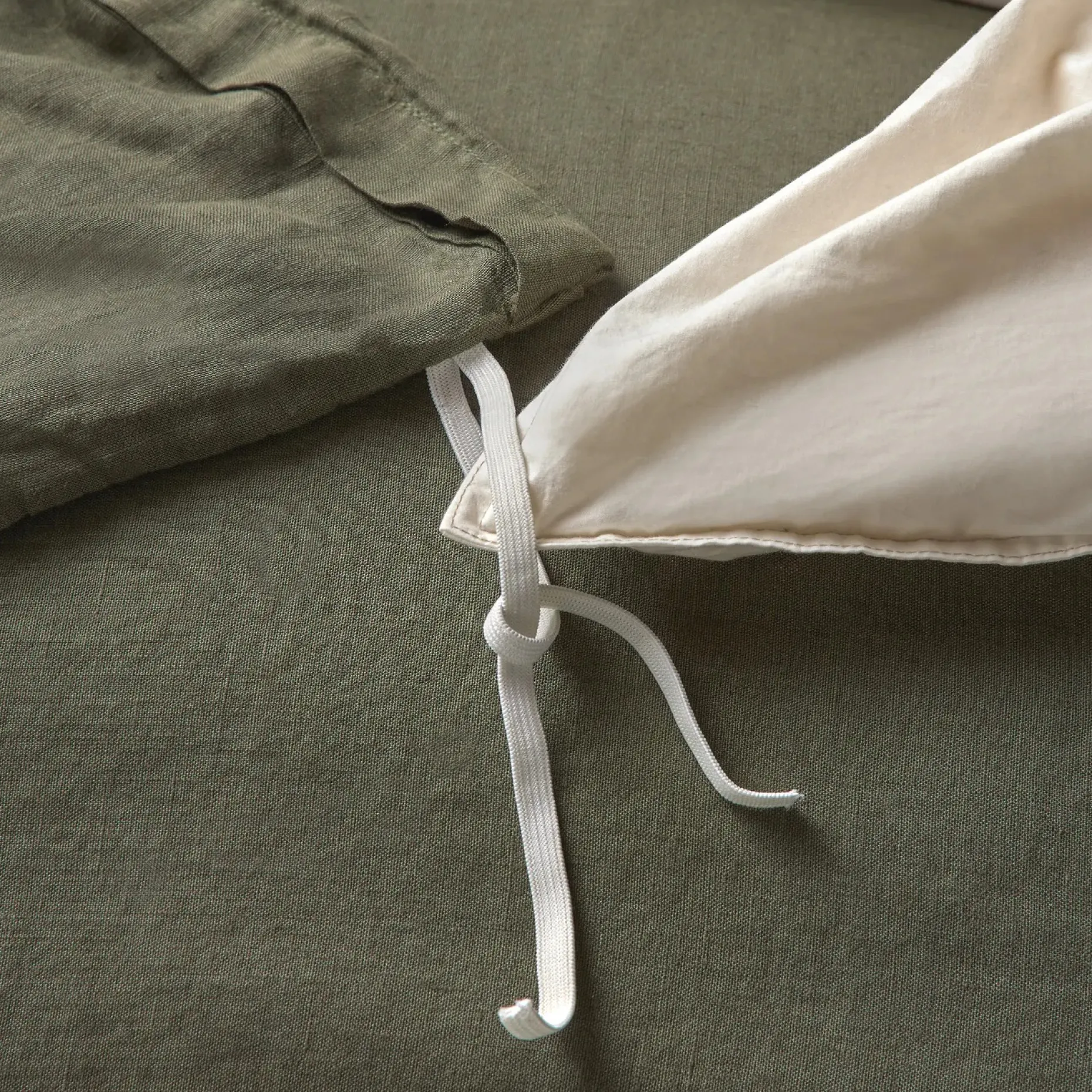 Alto King Linen Duvet Cover - Green