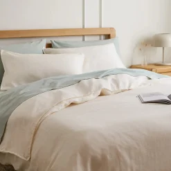 Alto King Linen Duvet Cover - Ivory White