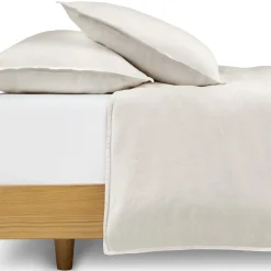 Alto King Linen Duvet Cover - Ivory White