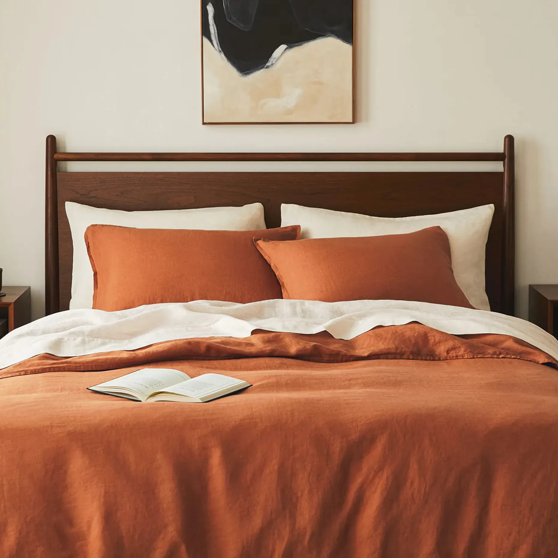 Alto King Linen Sham Set - Clay