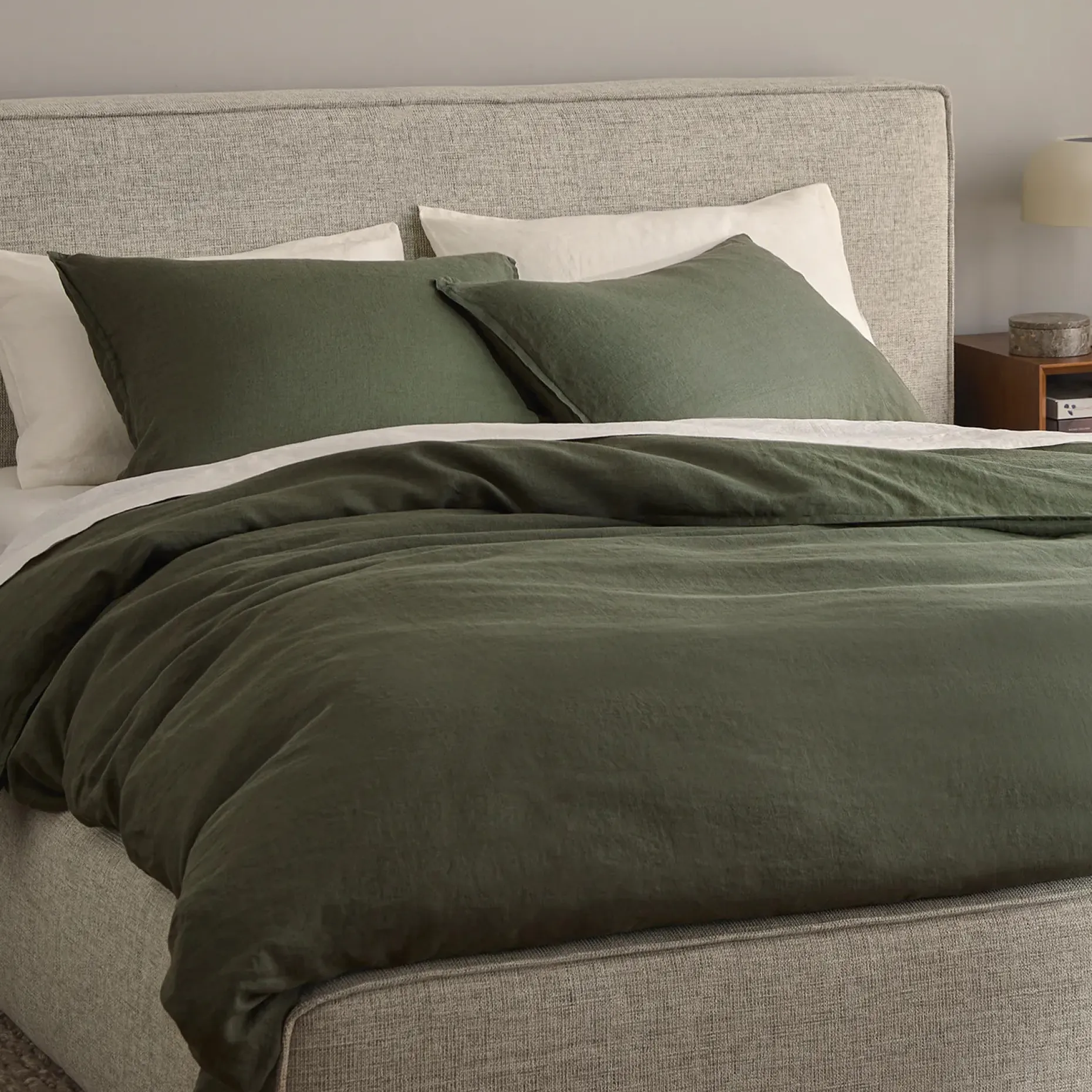 Alto King Linen Sham Set - Green
