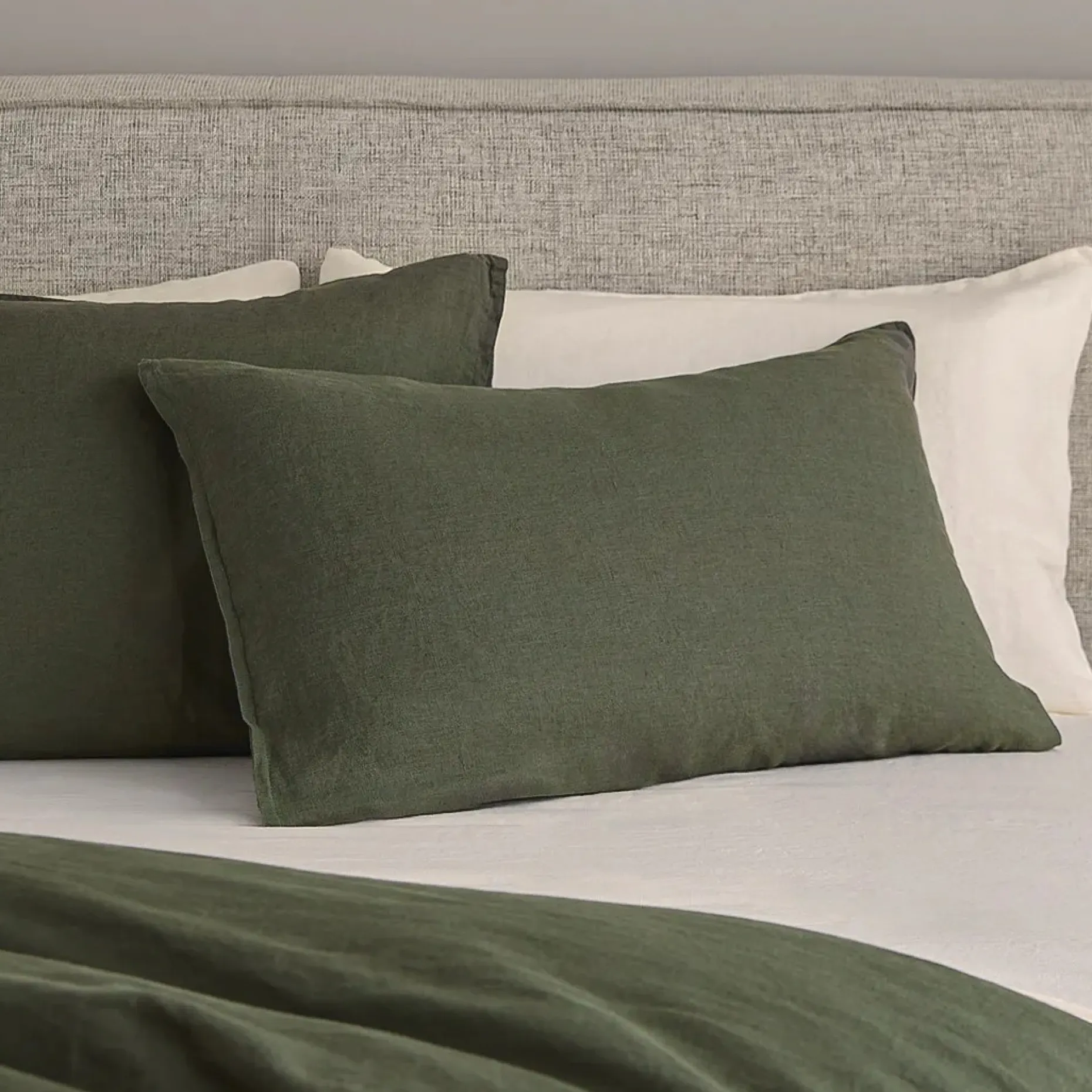 Alto King Linen Sham Set - Green