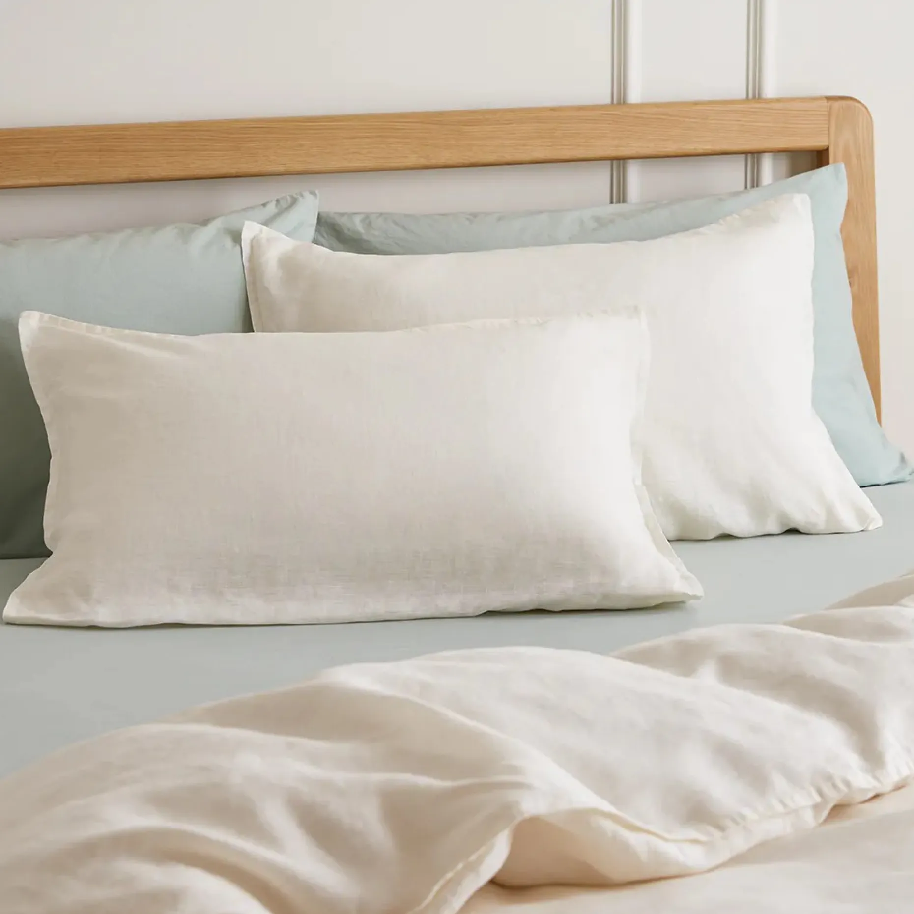 Alto King Linen Sham Set - Ivory White
