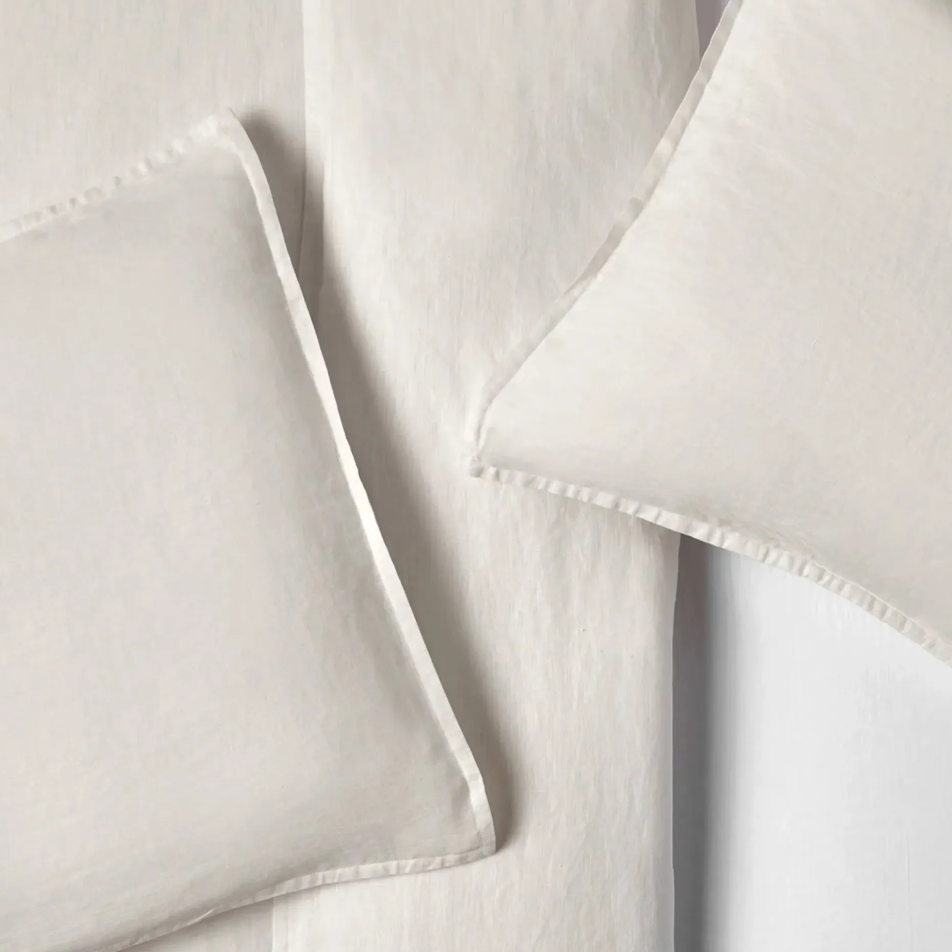 Alto King Linen Sham Set - Ivory White